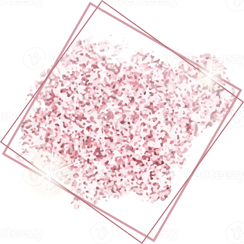 pink rose gold glitter frame banner png