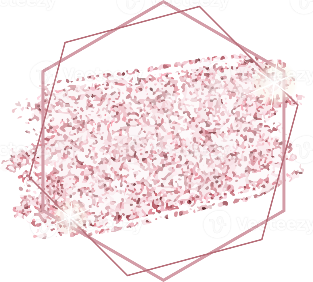 pink rose gold glitter frame banner png