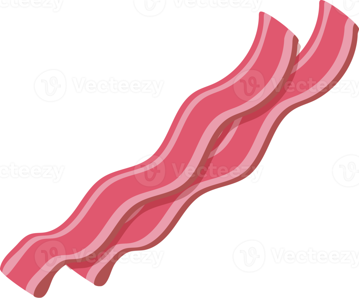 bacon breakfast objects top view png