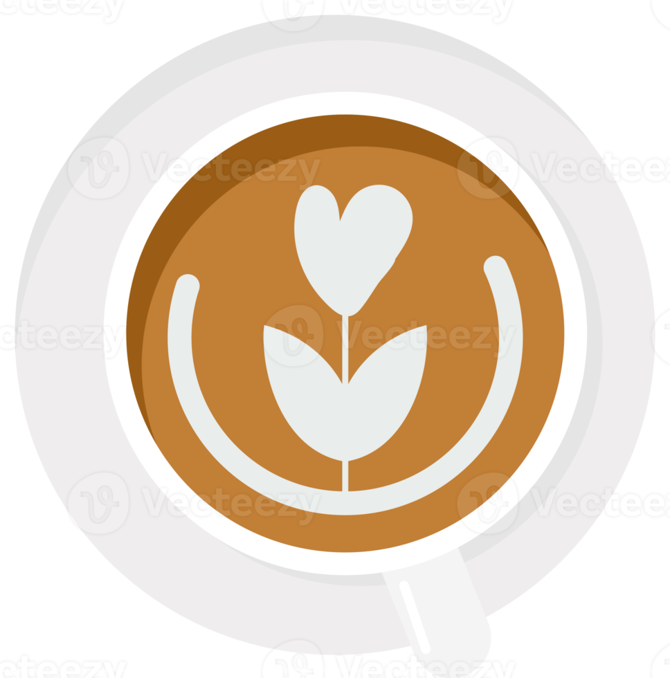 coffee latte art basic collection flat style png