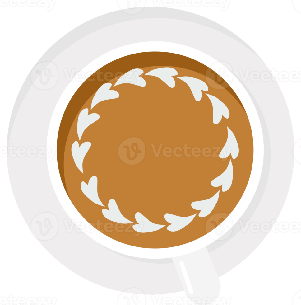 coffee latte art basic collection flat style png