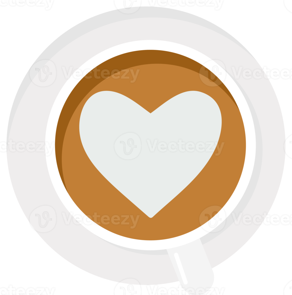 café latte art collection de base style plat png