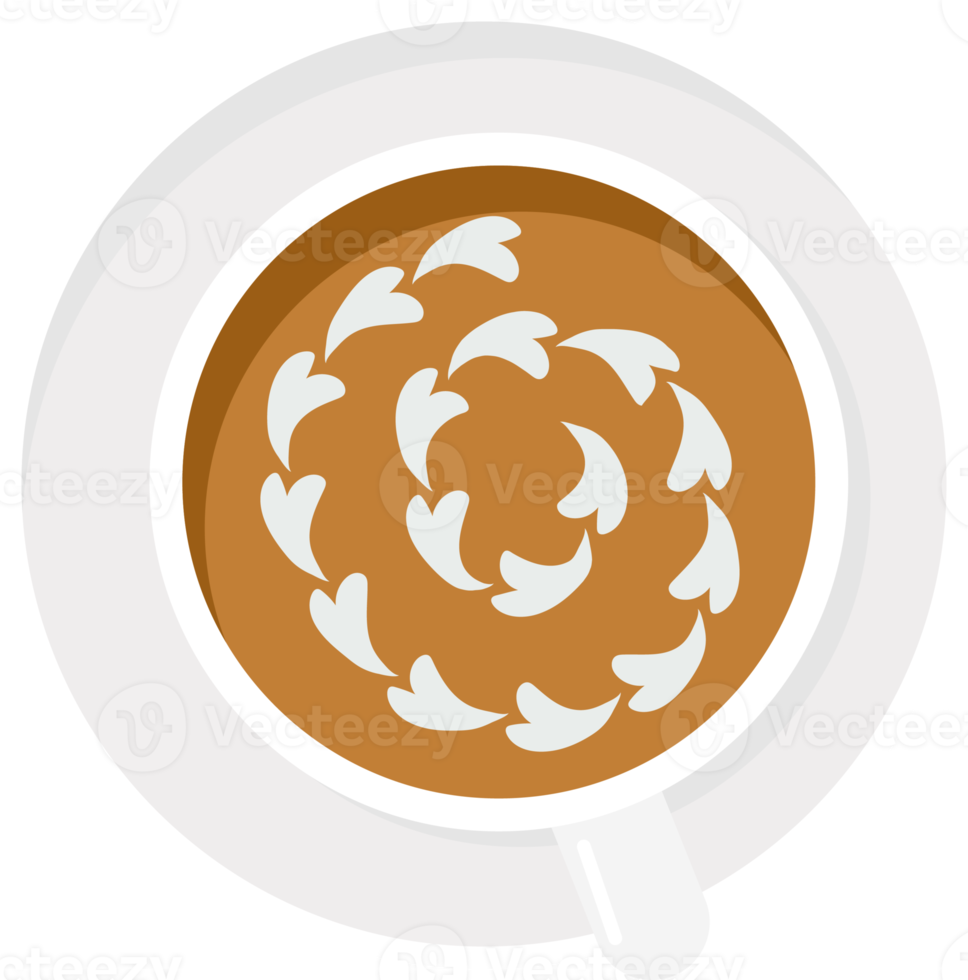 caffè latte macchiato arte di base collezione piatto stile png