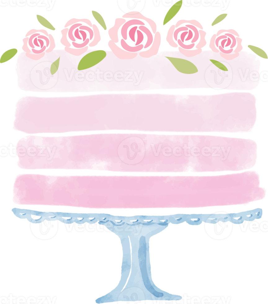 watercolor cake Happy birthday png