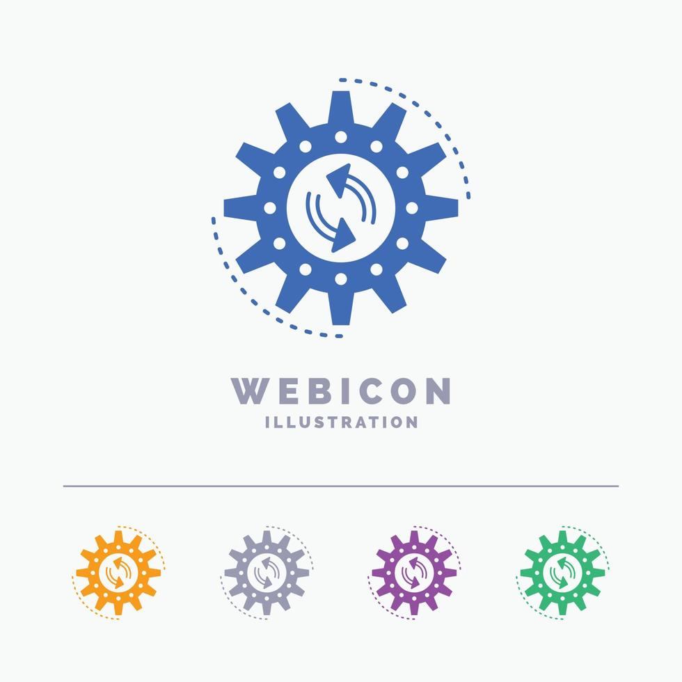 management. process. production. task. work 5 Color Glyph Web Icon Template isolated on white. Vector illustration