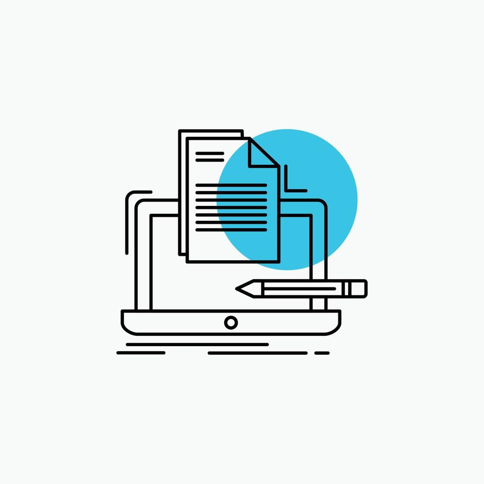 Coder. coding. computer. list. paper Line Icon vector