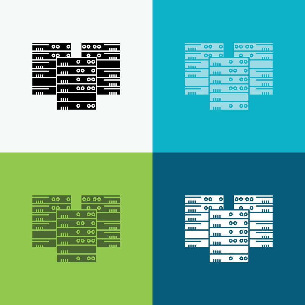 Center. centre. data. database. server Icon Over Various Background. glyph style design. designed for web and app. Eps 10 vector illustration