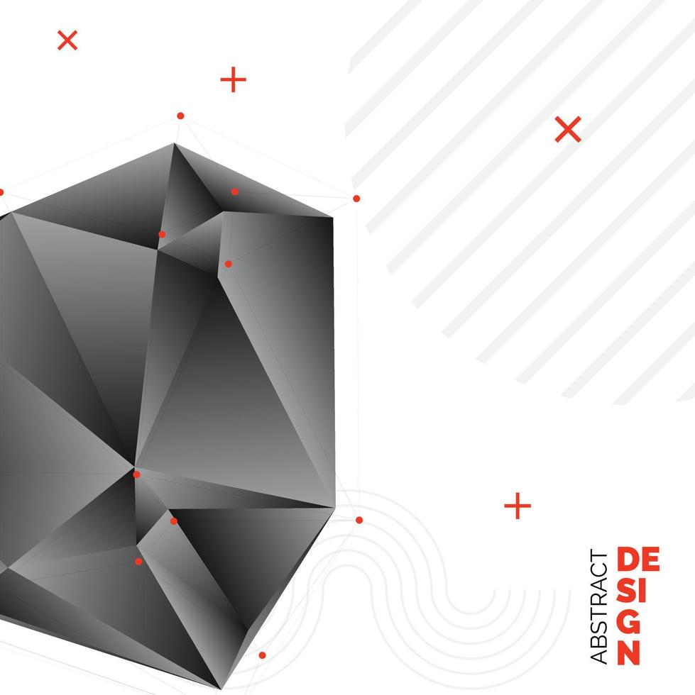 Black Paper Origami Polygonal Shape vector background. Abstract geometric illustration with place for text
