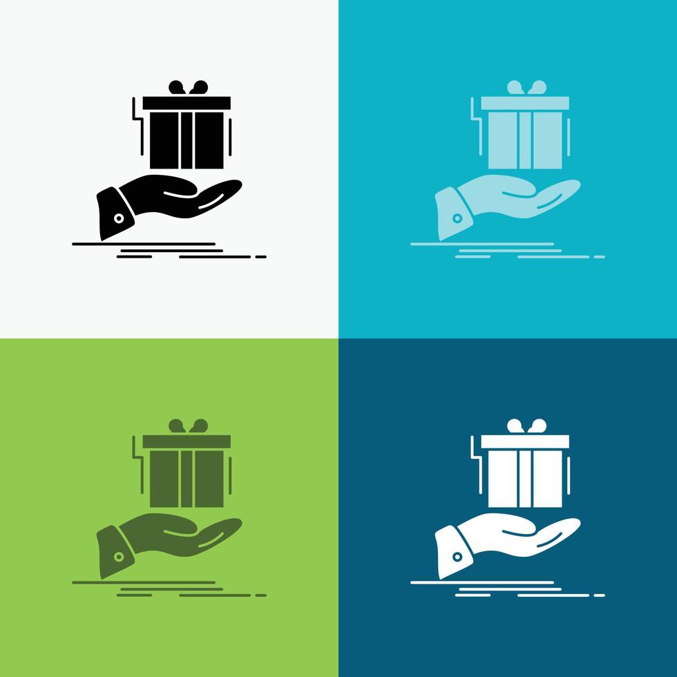 gift. surprise. solution. idea. birthday Icon Over Various Background. glyph style design. designed for web and app. Eps 10 vector illustration