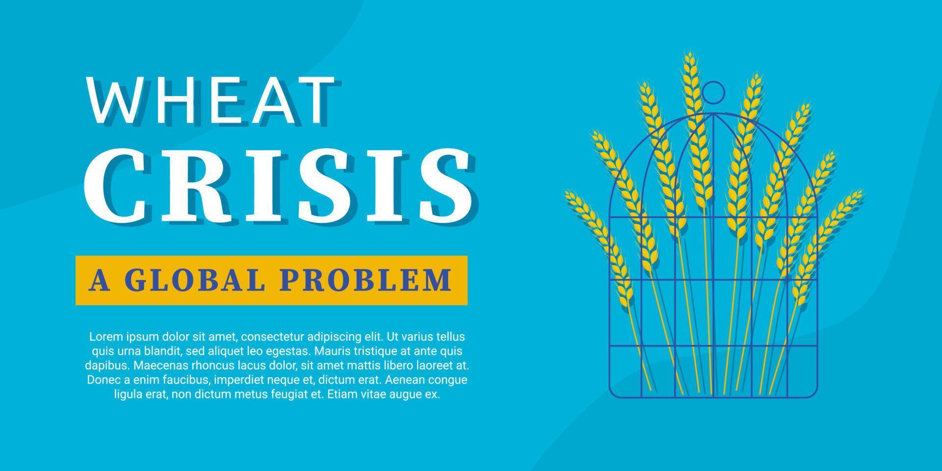 Wheat in a cage. a symbol of grain shortage, a harbinger of a global