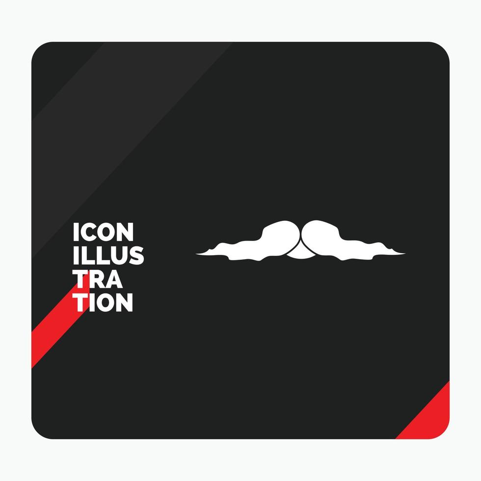 fondo de presentación creativa rojo y negro para bigote. inconformista. movimiento masculino. icono de glifo de hombres vector