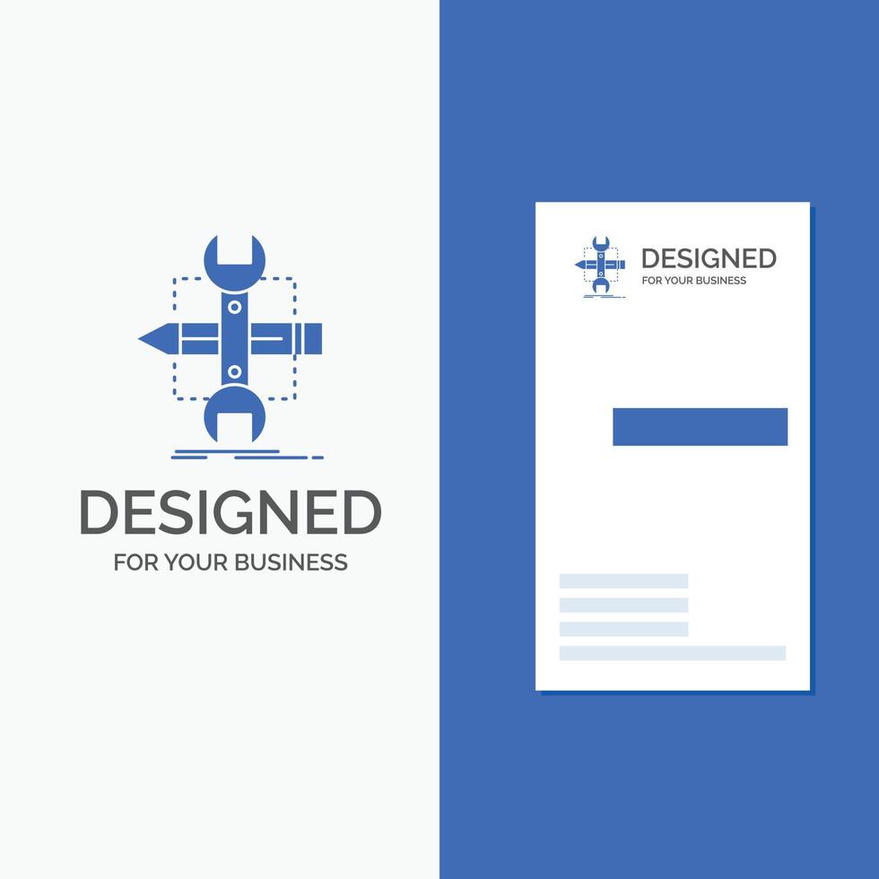 Business Logo for Build. design. develop. sketch. tools. Vertical Blue Business .Visiting Card template. vector