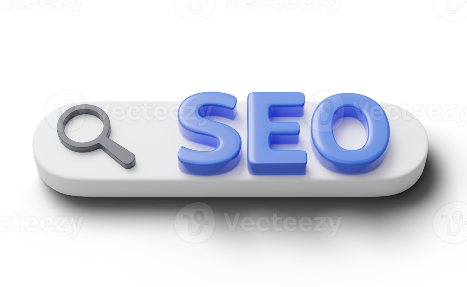 3D Browser SEO search. Web tab for text, magnifying glass isolated on transparent. Search bar, find, discovery, research concept. Cartoon icon minimal. UI element. 3d render with clipping path. png