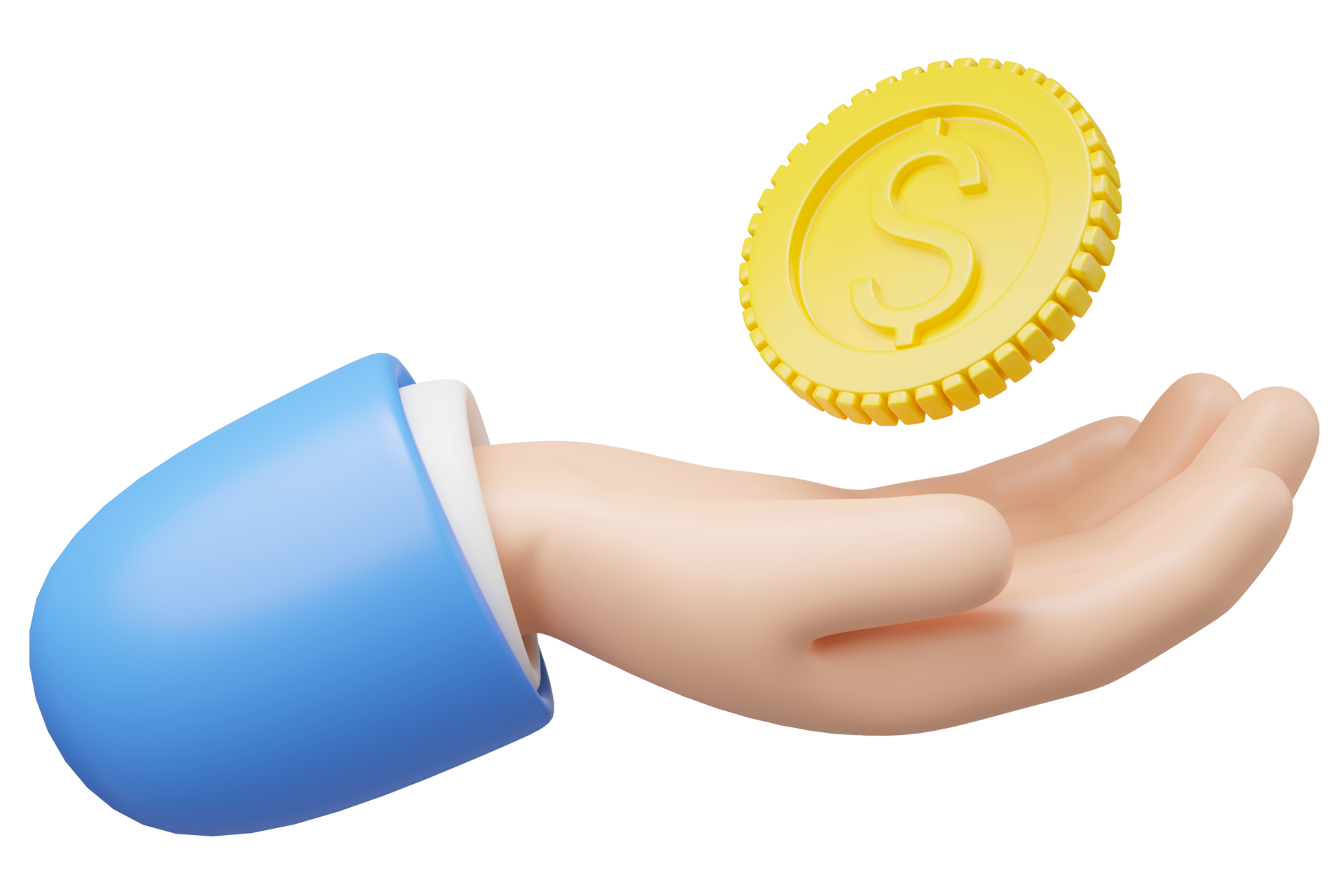3D Gold Coin Float In Hand Isolated On Transparent Business Man Hold 3d-gold-coin-float-in-hand-isolated-on-transparent-business-man-hold