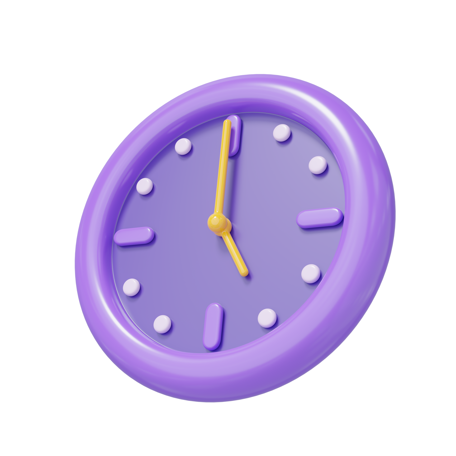Free 3d Alarm clock icon. Purple modern watch at  floating isolated on  transparent. Time management, time keeping concept. Cartoon icon minimal  smooth. 3d rendering. 12958769 PNG with Transparent Background