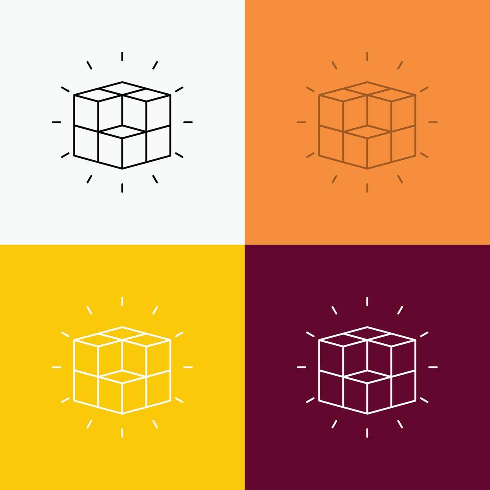 box. labyrinth. puzzle. solution. cube Icon Over Various Background. Line style design. designed for web and app. Eps 10 vector illustration