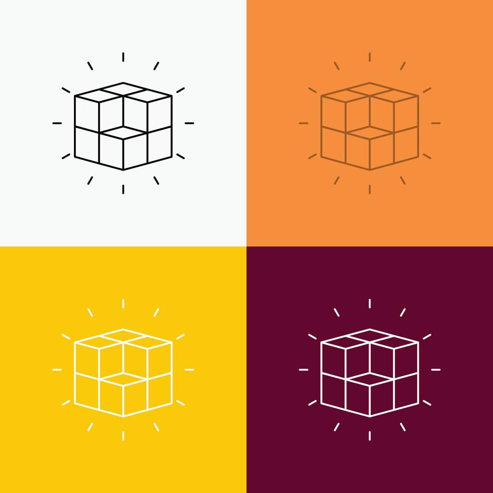 box. labyrinth. puzzle. solution. cube Icon Over Various Background. Line style design. designed for web and app. Eps 10 vector illustration