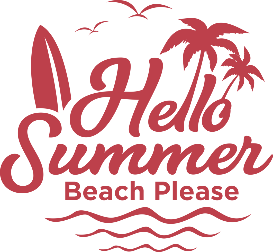 hello summer. summer beach please. beach design png