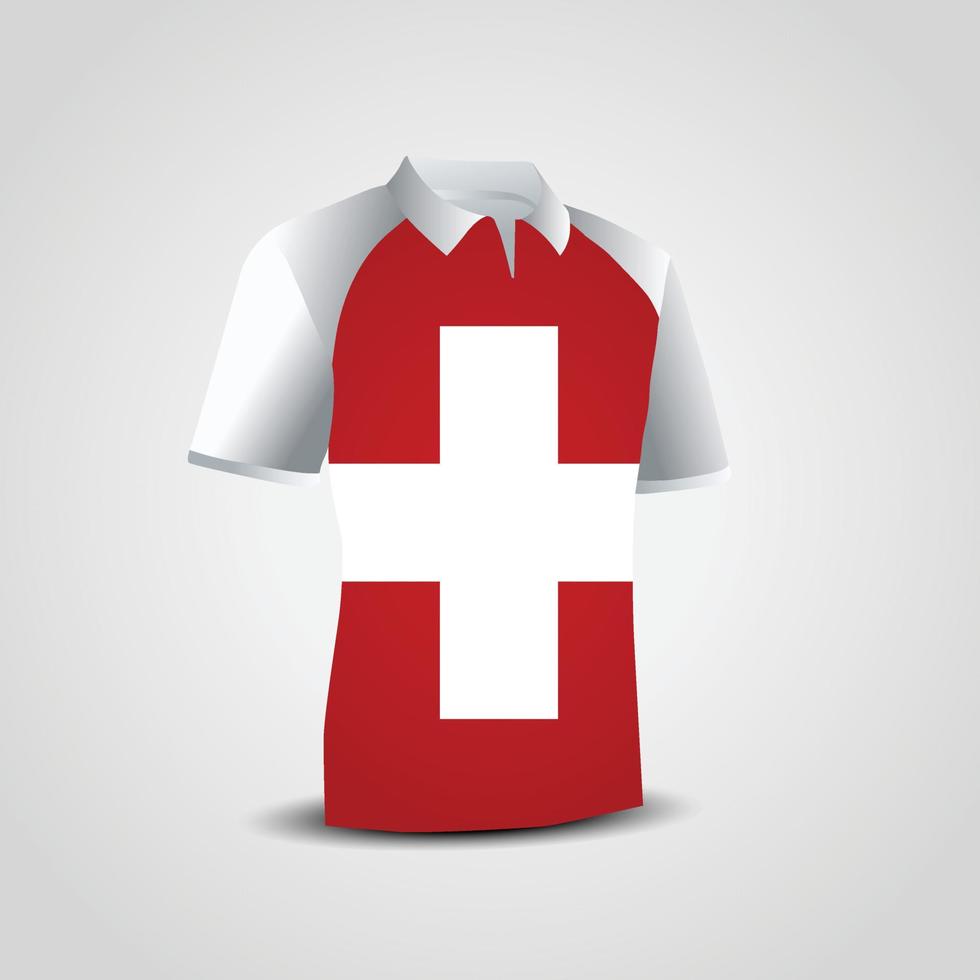 bandera suiza en camiseta vector