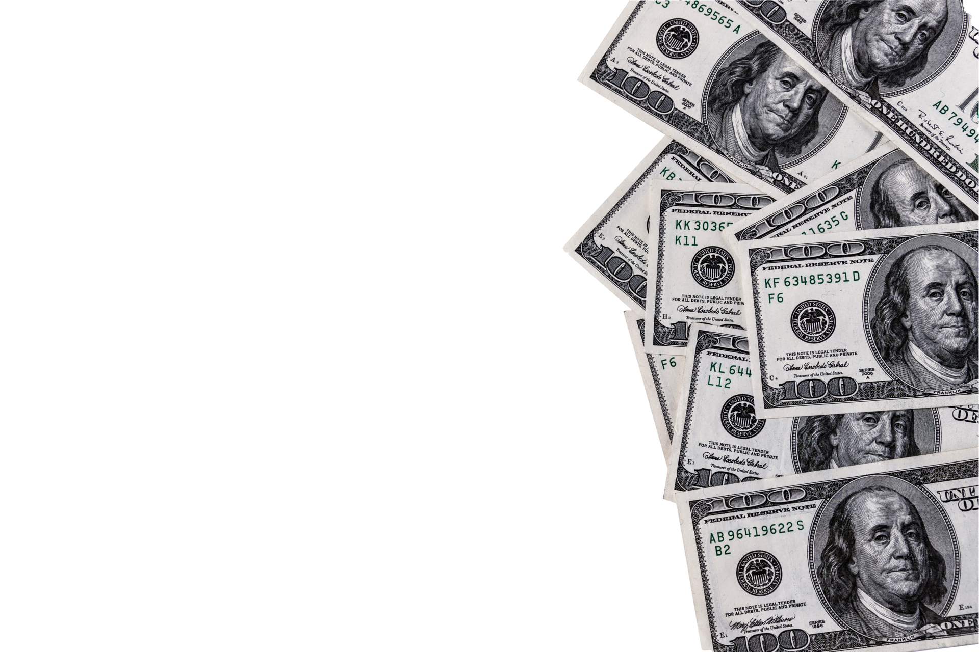 Free Paper money, US dollars. Transparent background. PNG. 12958898 PNG  with Transparent Background