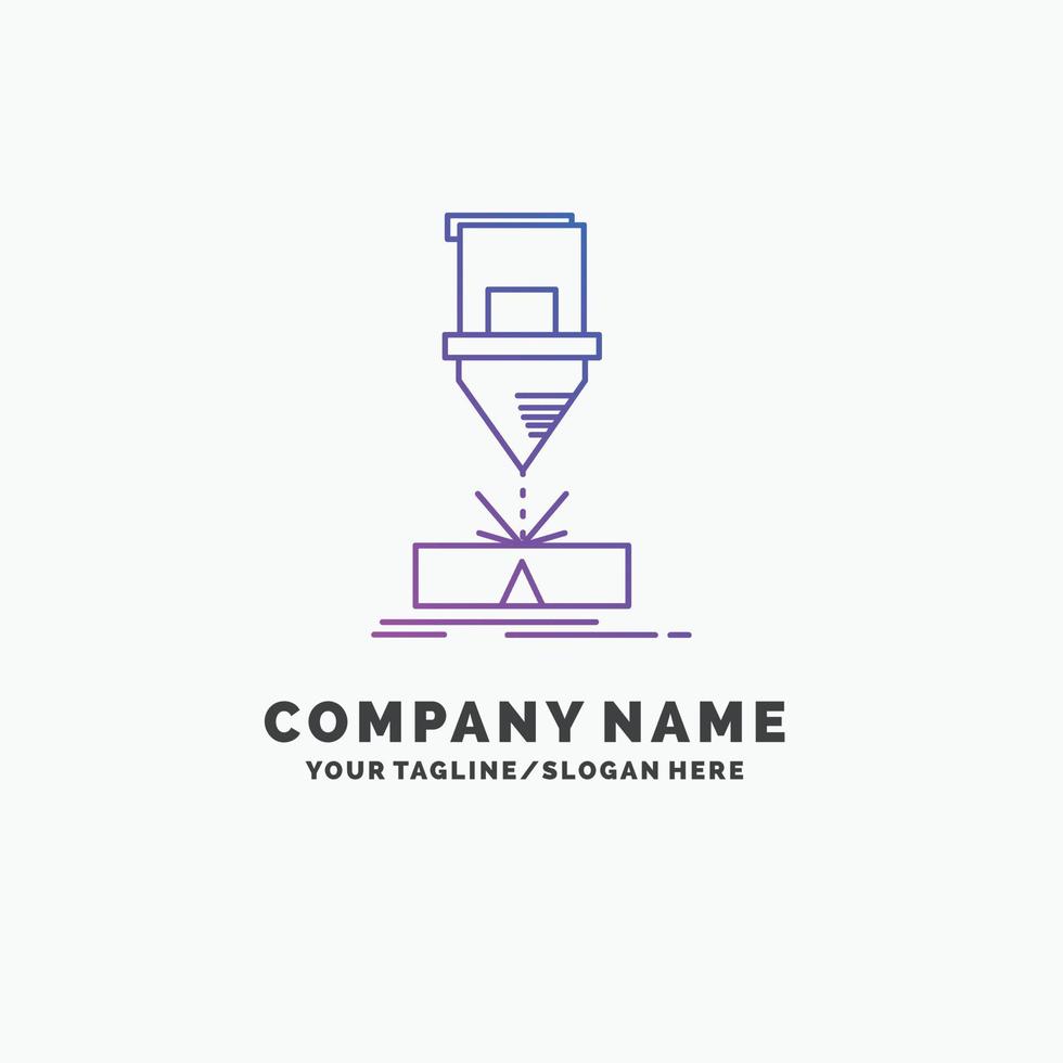 Cutting. engineering. fabrication. laser. steel Purple Business Logo Template. Place for Tagline vector