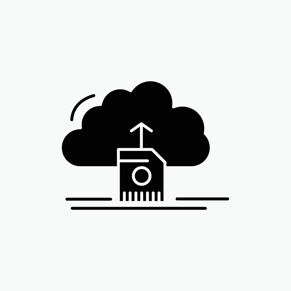 cloud. upload. save. data. computing Glyph Icon. Vector isolated illustration