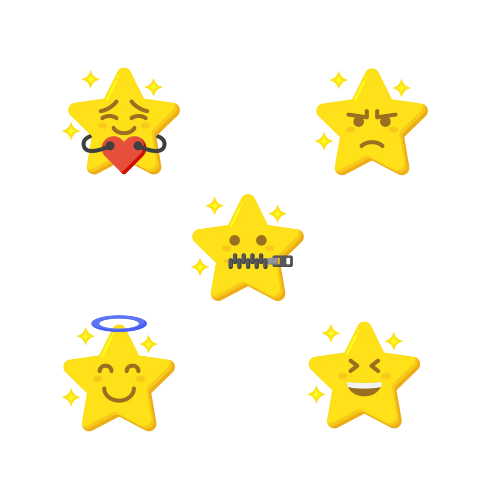 lindo conjunto de emoji estrella 12959042 PNG