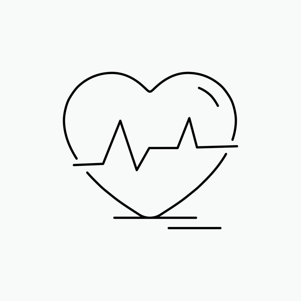 electrocardiograma corazón. latido del corazón. legumbres. icono de línea de ritmo. ilustración vectorial aislada vector