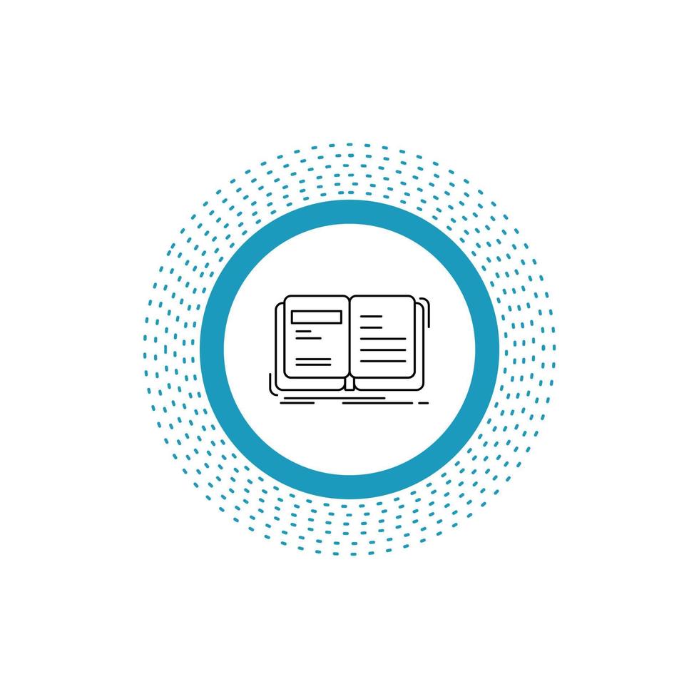 Author. book. open. story. storytelling Line Icon. Vector isolated illustration