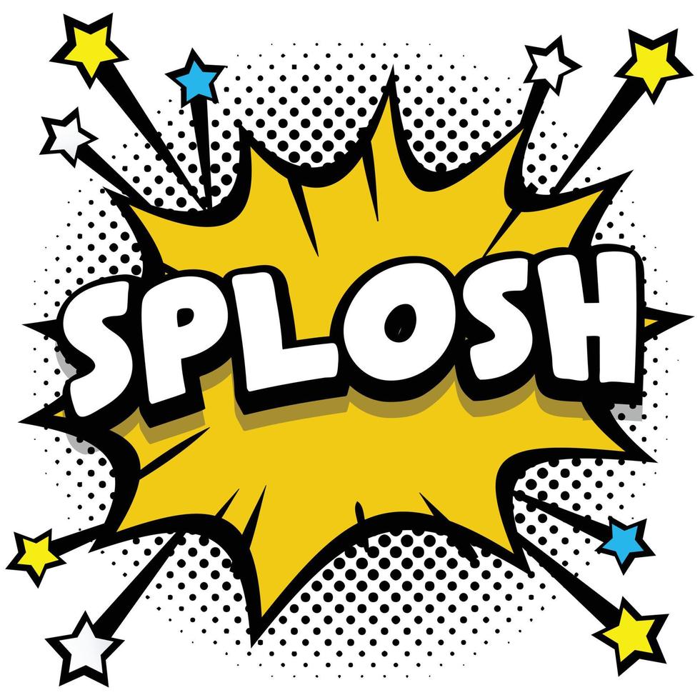 splosh Pop art comic speech bubbles book sound effects vector