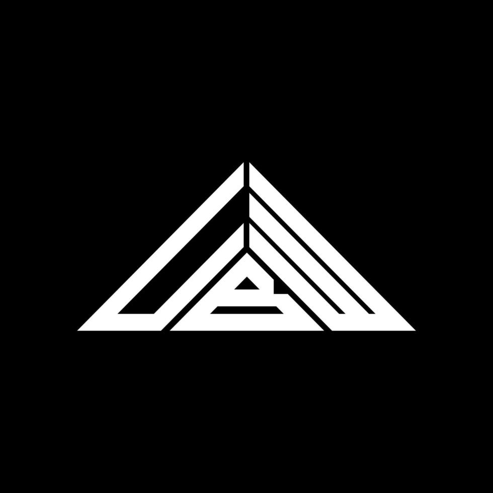 diseño creativo del logotipo de la letra ubw con gráfico vectorial, logotipo simple y moderno de ubw en forma de triángulo. vector
