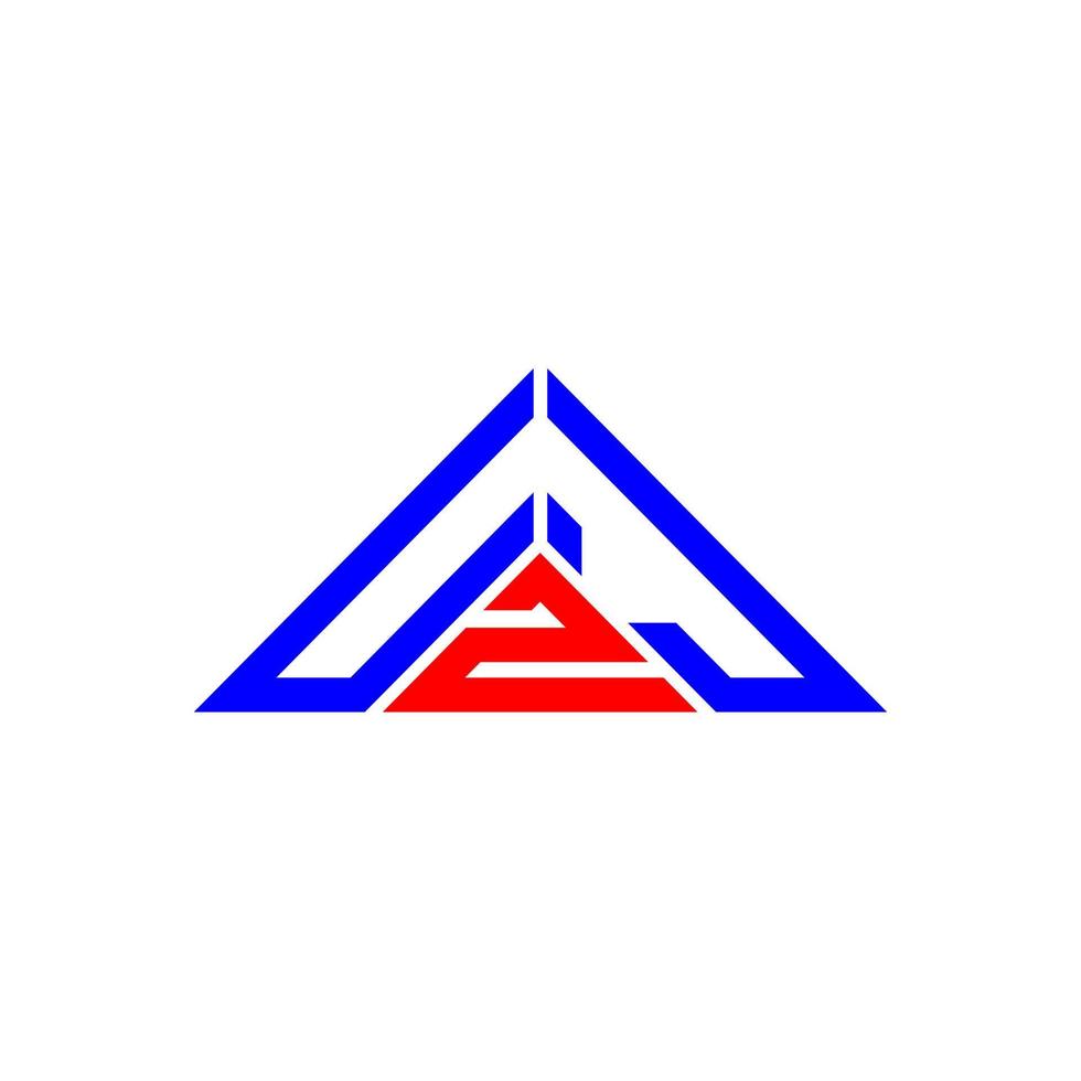 Diseño creativo del logotipo de la letra uzj con gráfico vectorial, logotipo simple y moderno de uzj en forma de triángulo. vector
