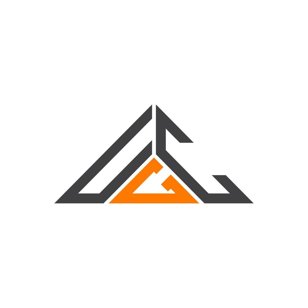 Diseño creativo del logotipo de la letra ugc con gráfico vectorial, logotipo simple y moderno de ugc en forma de triángulo. vector