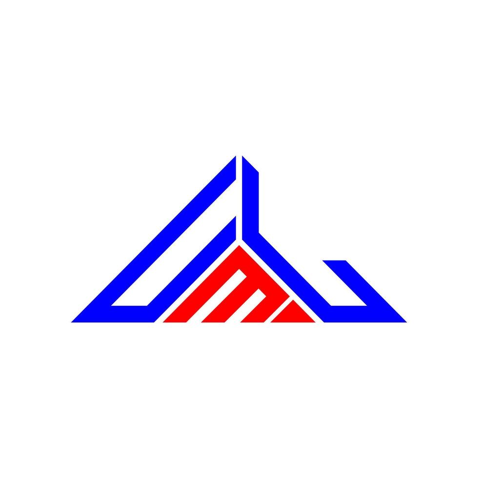 diseño creativo del logotipo de letra uml con gráfico vectorial, logotipo simple y moderno de uml en forma de triángulo. vector