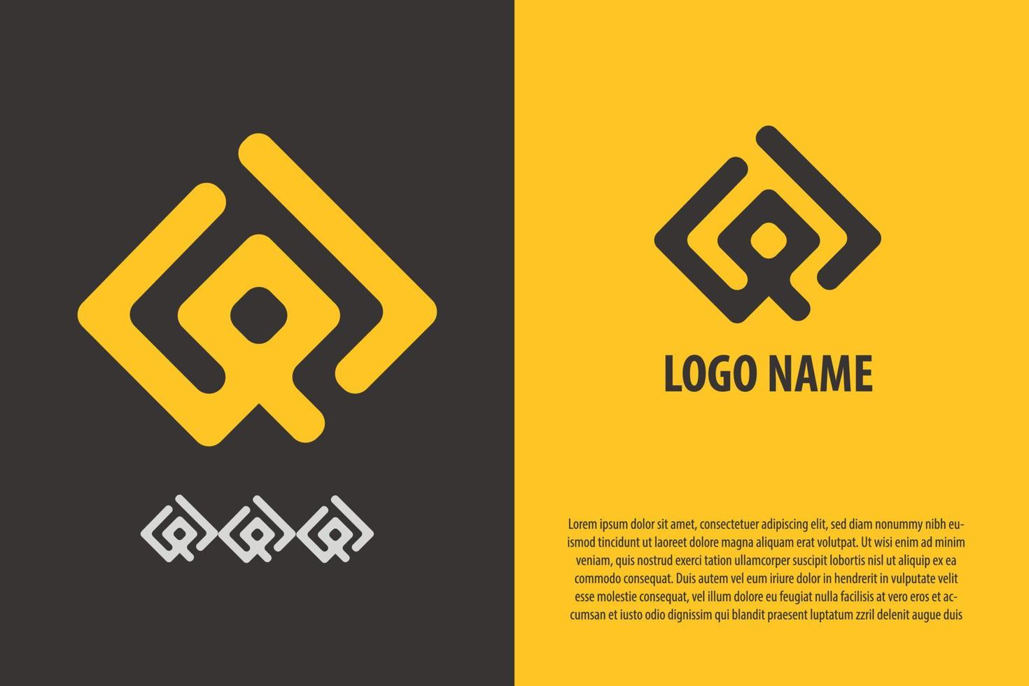GPJ letter logo, symmetrical, geometric logo vector illustration.