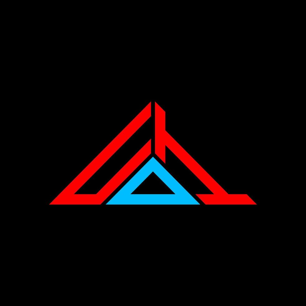 UDI letter logo creative design with vector graphic, UDI simple and modern logo in triangle shape.