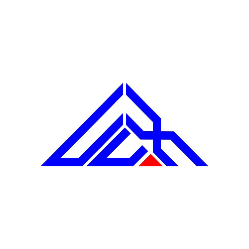 UUX letter logo creative design with vector graphic, UUX simple and modern logo in triangle shape.