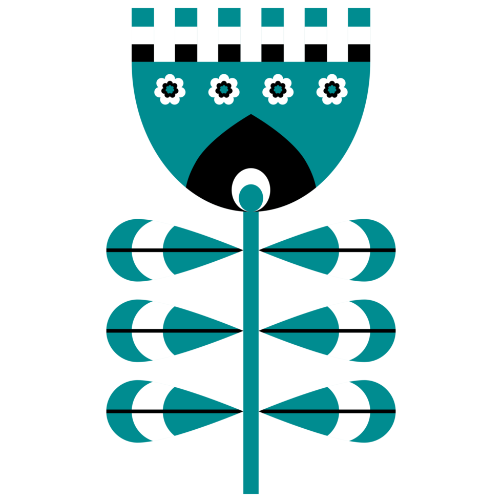 Scandinavian Folk Art Flower png