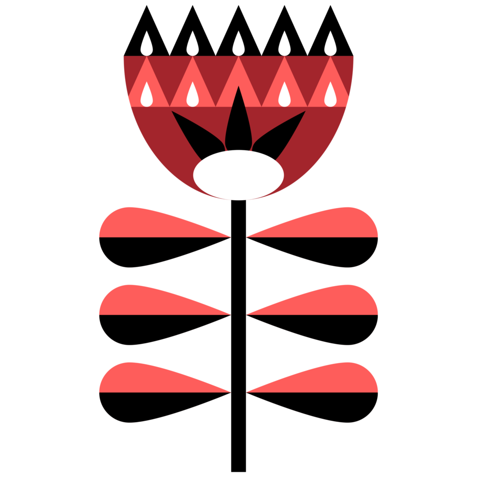 Scandinavian Folk Art Flower png