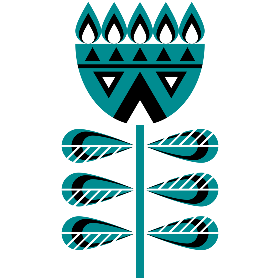 Scandinavian Folk Art Flower png