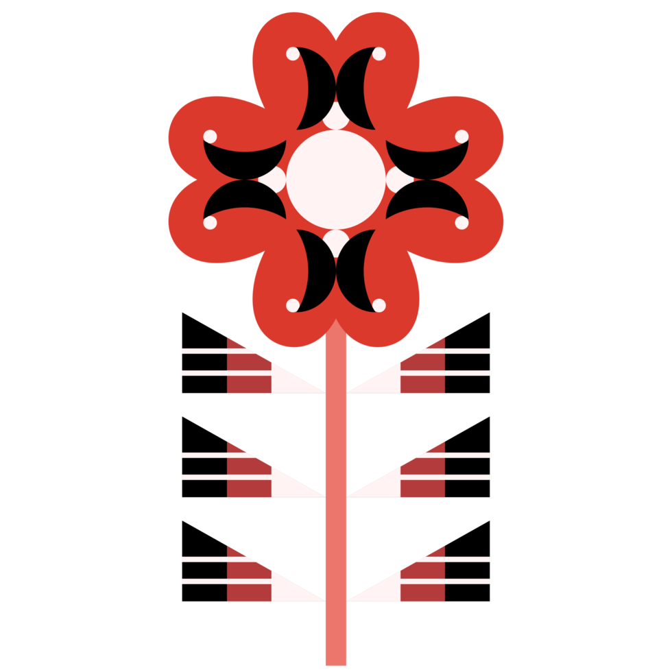 Scandinavian Folk Art Flower png