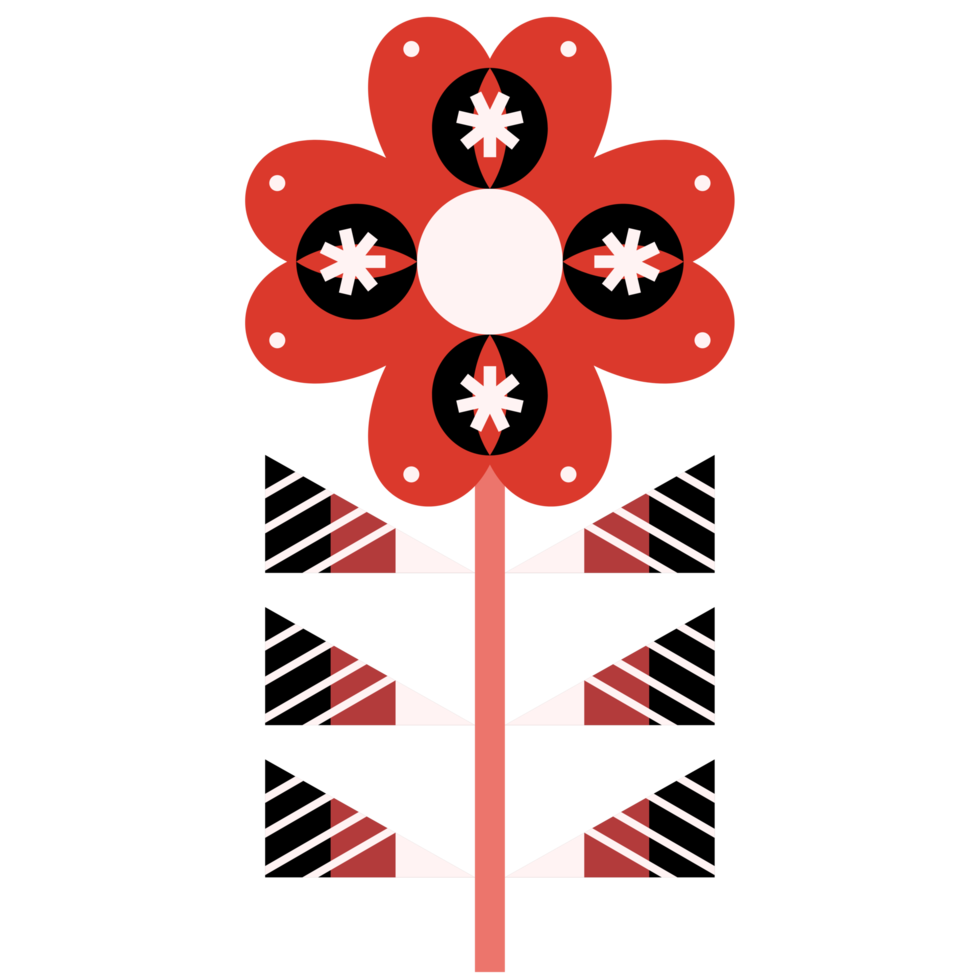Scandinavian Folk Art Flower png