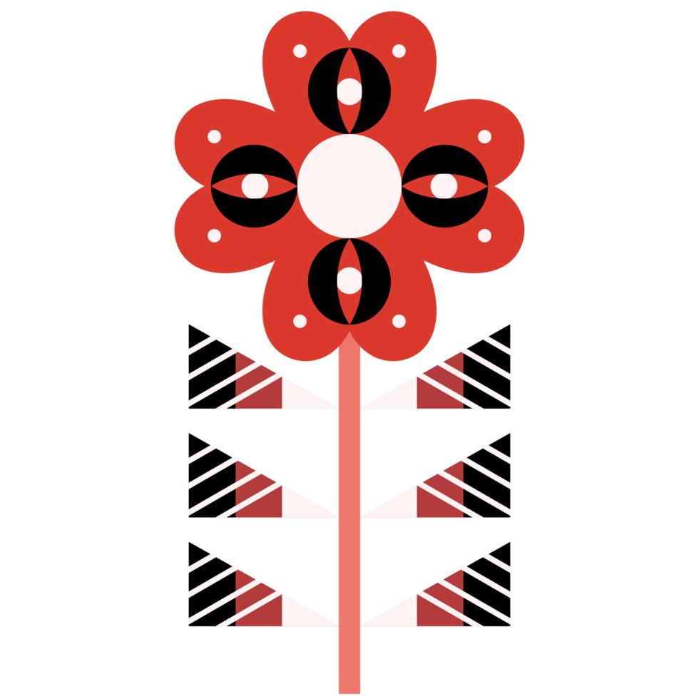 Scandinavian Folk Art Flower png