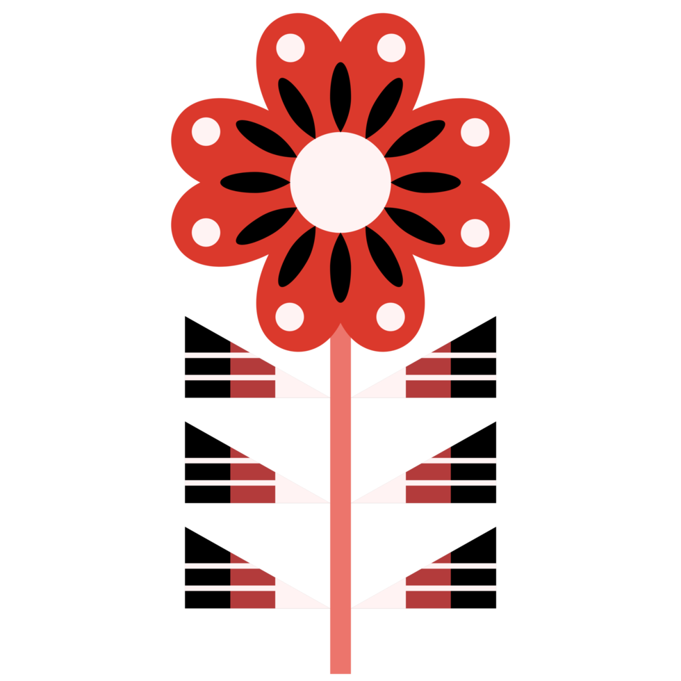 Scandinavian Folk Art Flower png