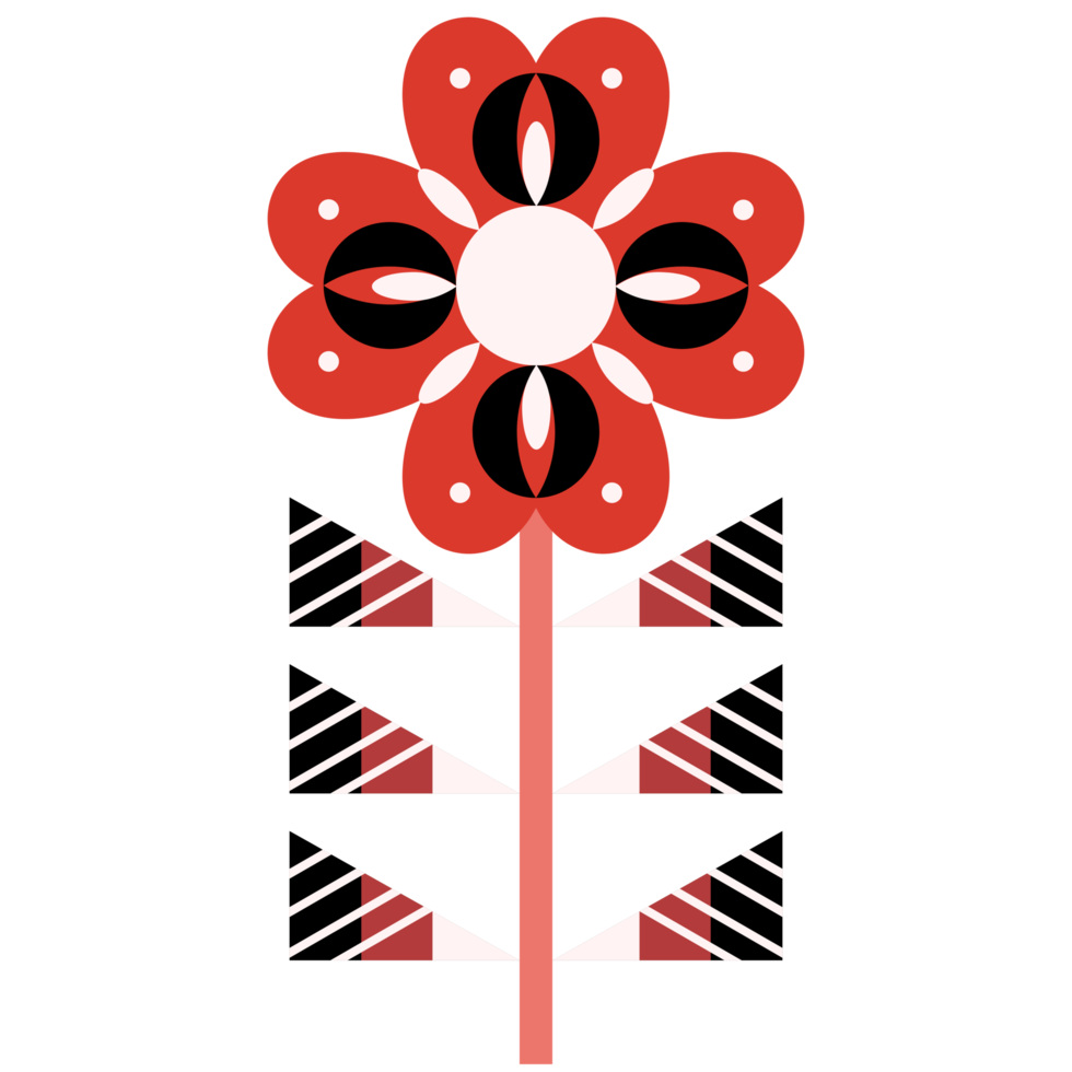 Scandinavian Folk Art Flower png