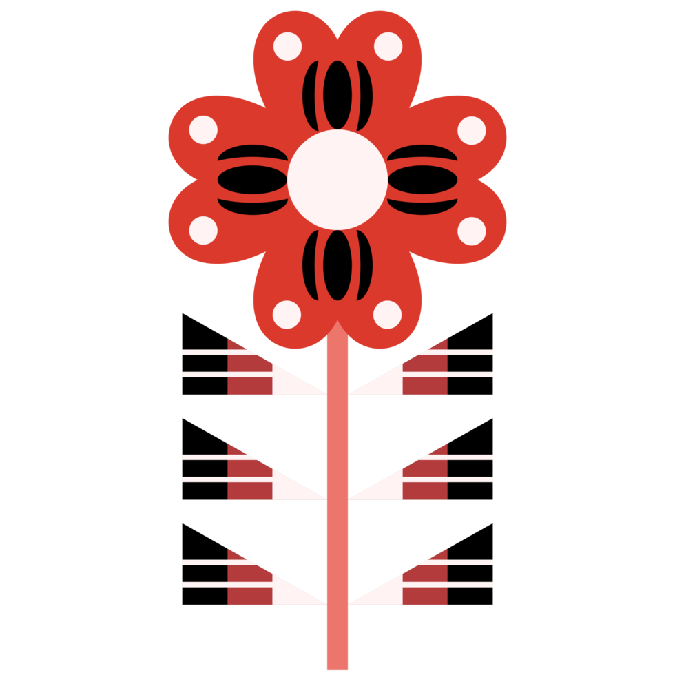 Scandinavian Folk Art Flower png