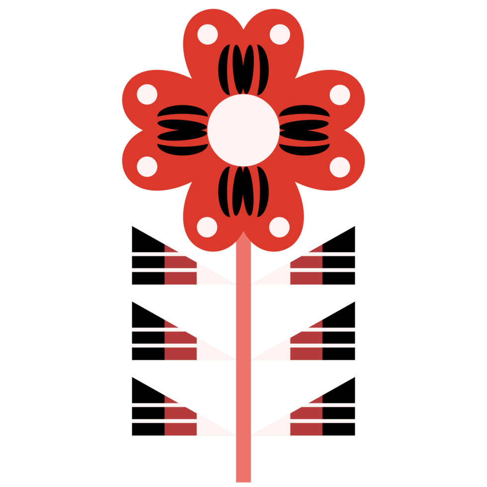 Scandinavian Folk Art Flower png