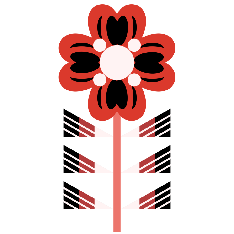 Scandinavian Folk Art Flower png