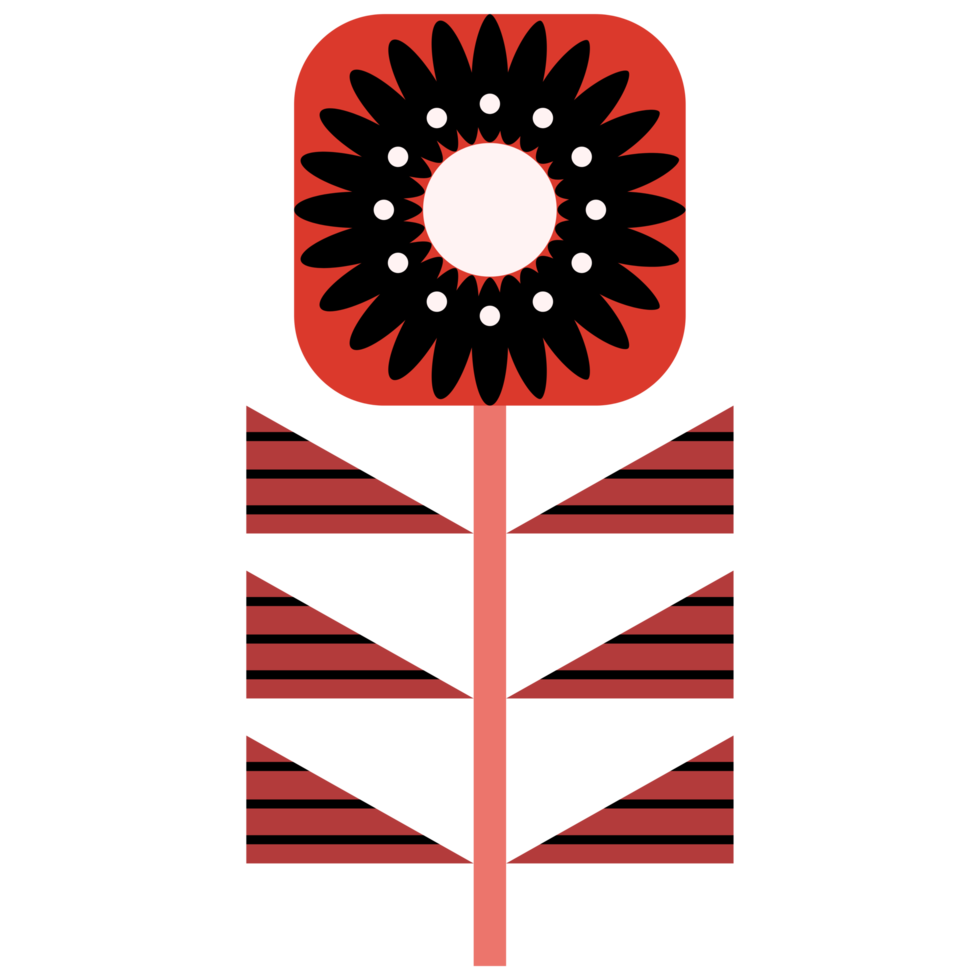 Scandinavian Folk Art Flower png
