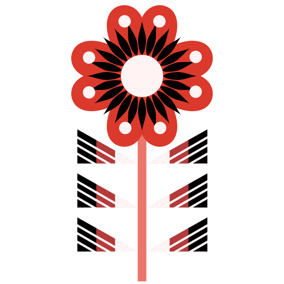 Scandinavian Folk Art Flower png